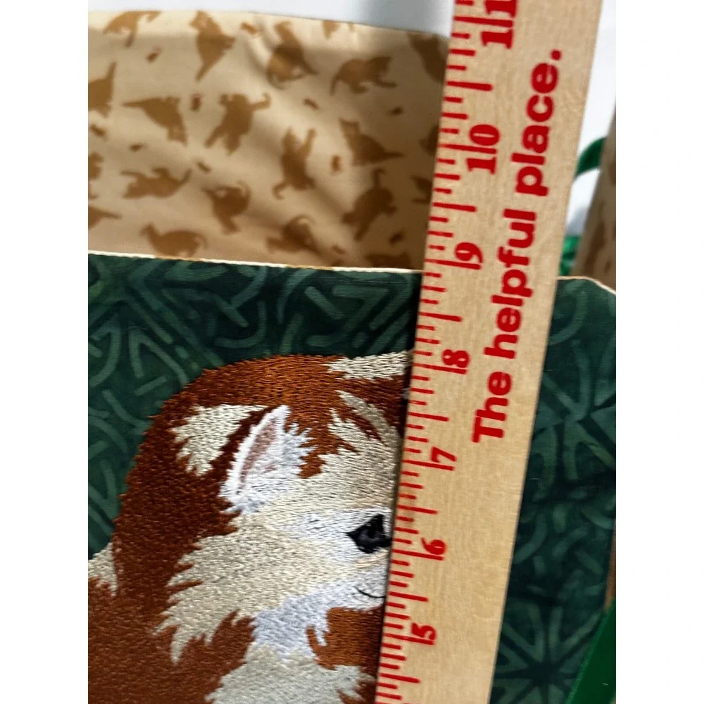 Handmade Embroidered Calico Tabby Kitten Cats Fabric Spoiled Toy Basket Ties 9x9